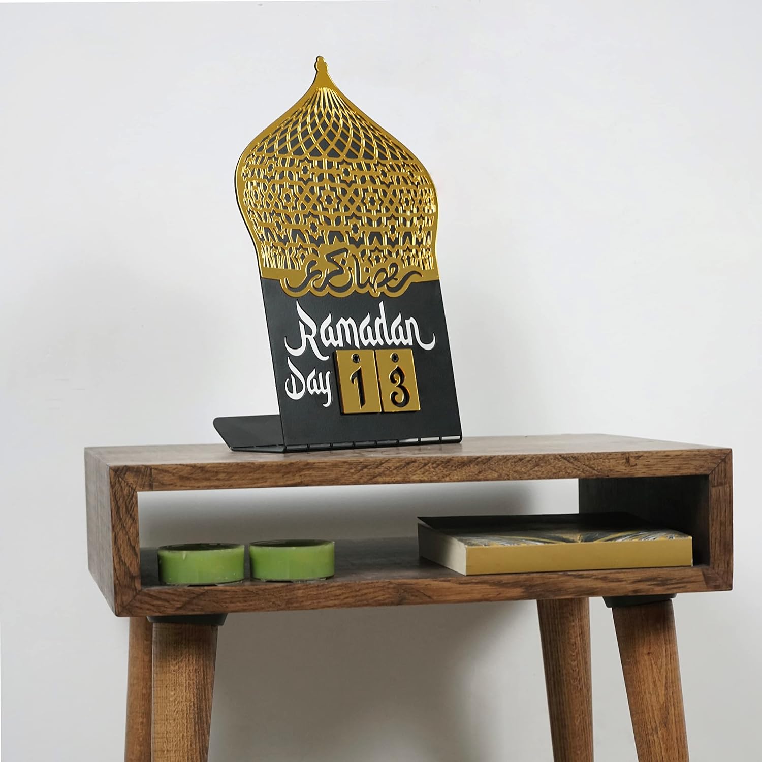 Ramadan Calendar | Days of Ramadan | Countdown to Eid | Good Deeds Calendar | Ramadan Eid Decoration | Gift for Muslims | Table Decor | (Gold)