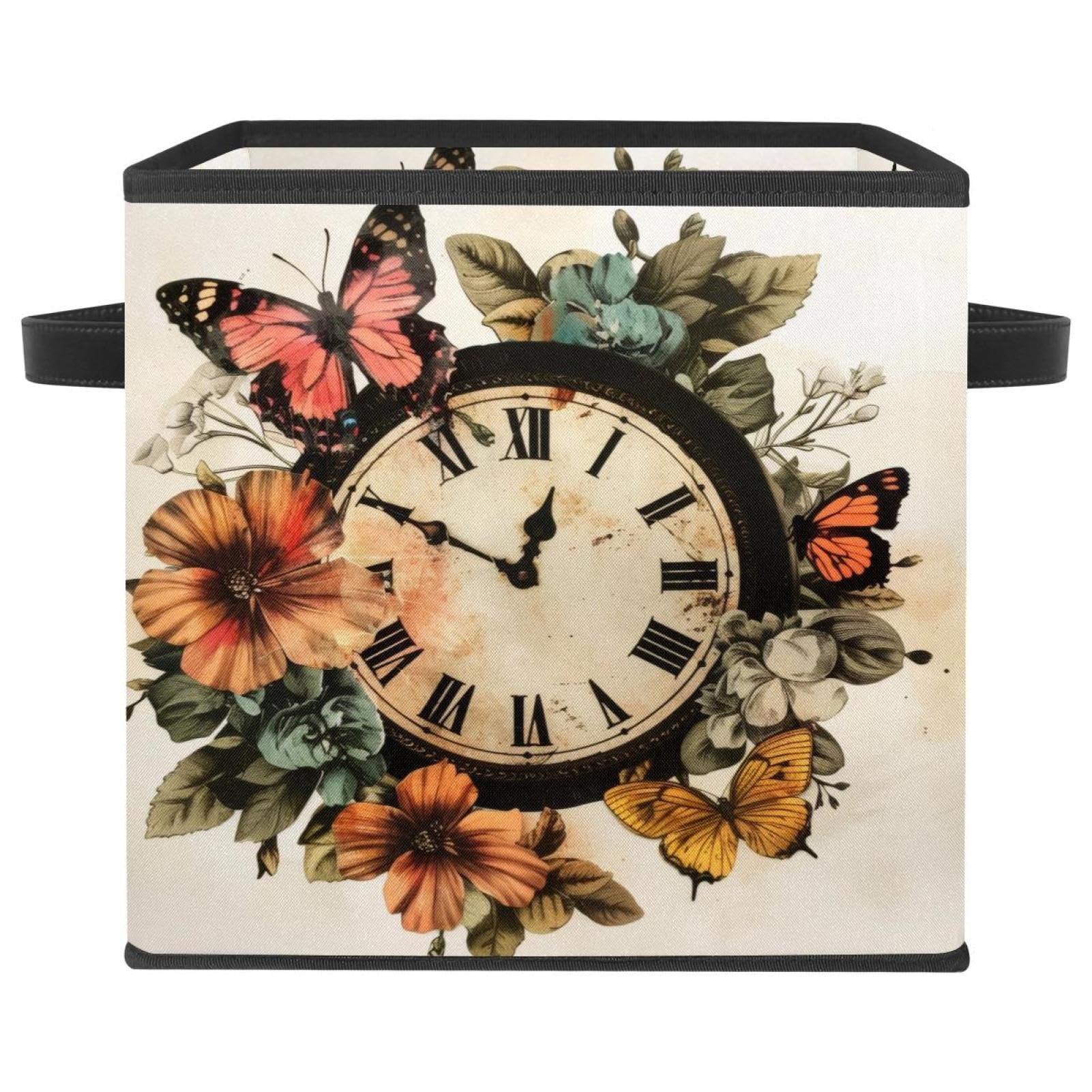 Boîte de rangement papillon 28cm en tissu Oxford pliable pour étagère