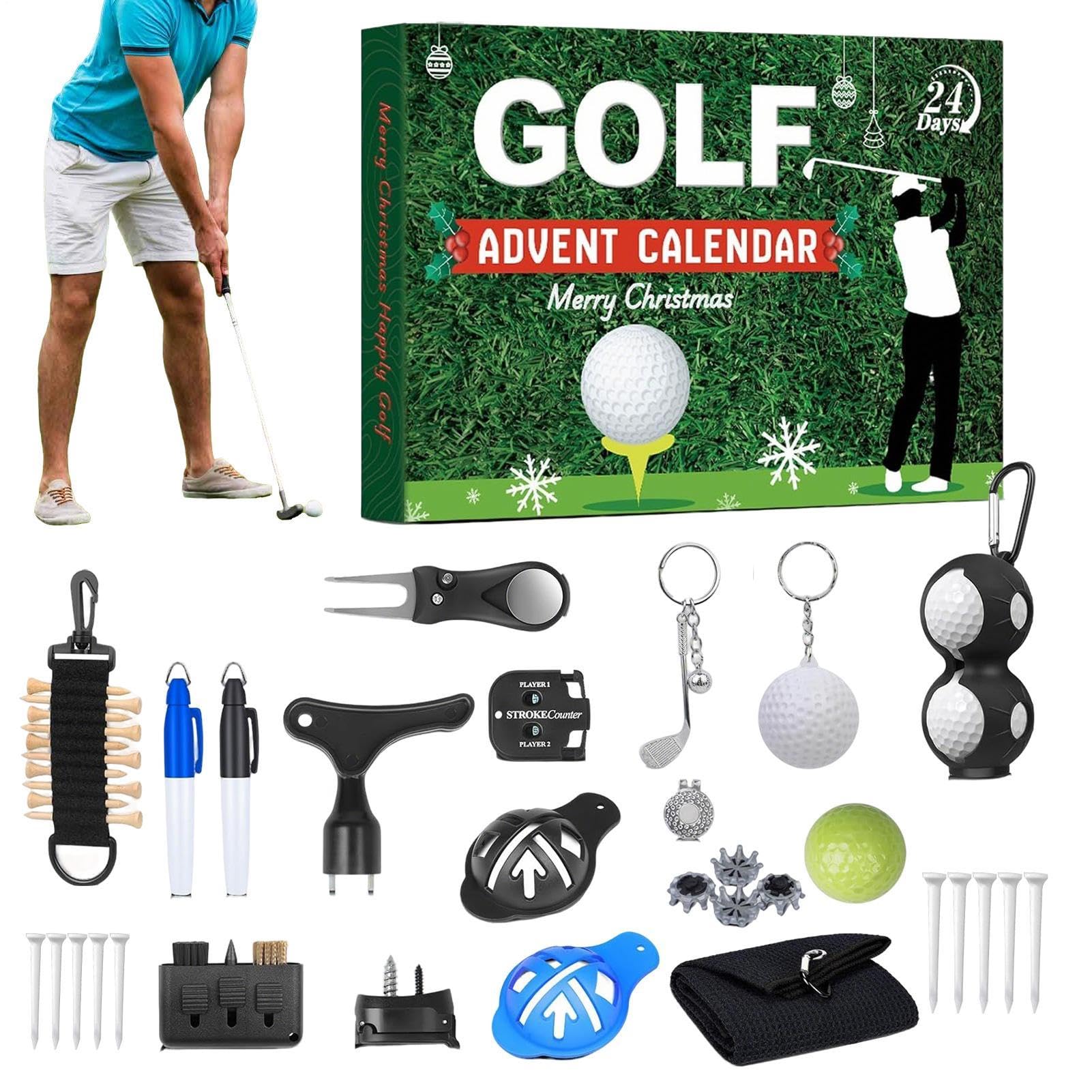 Calendario 'Avvento natalizio a tema golf, set di accessori per 24