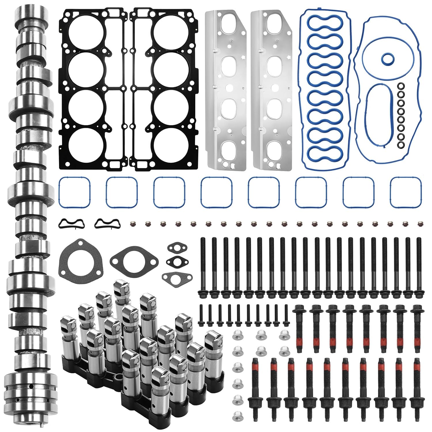Generic Camshaft Lifter Kit with Head Gasket Camshaft Valve Lifters & Bolt Set Automotive Gaskets Kit for 2009-2015 Grand Cherokee 5.7L V8 Engines