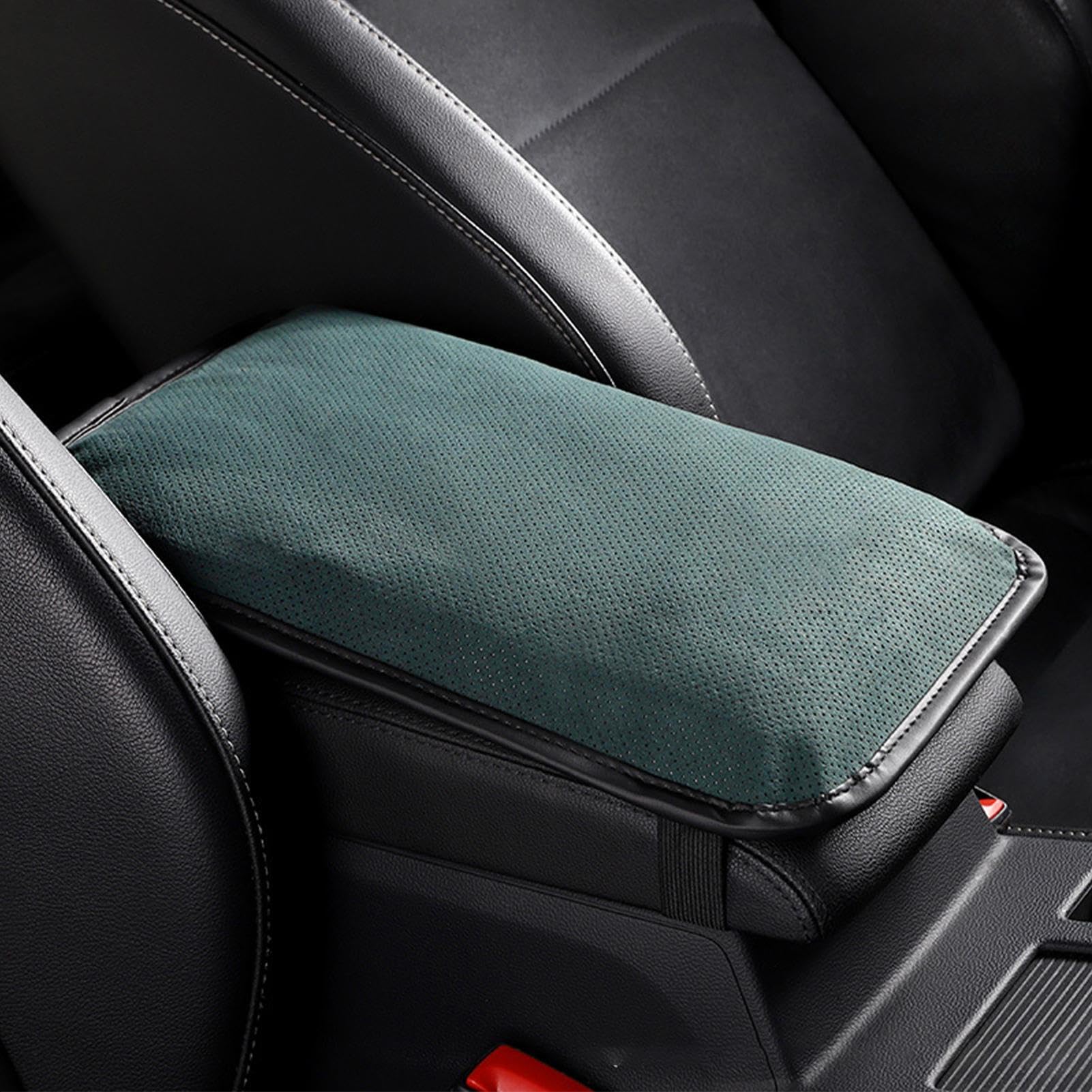 WODHMIEY Cuscino per bracciolo della console centrale, cuscinetto per scatola bracciolo auto in finta pelle, cuscino per bracciolo universale per auto, SUV, camion con portabicchieri, previene