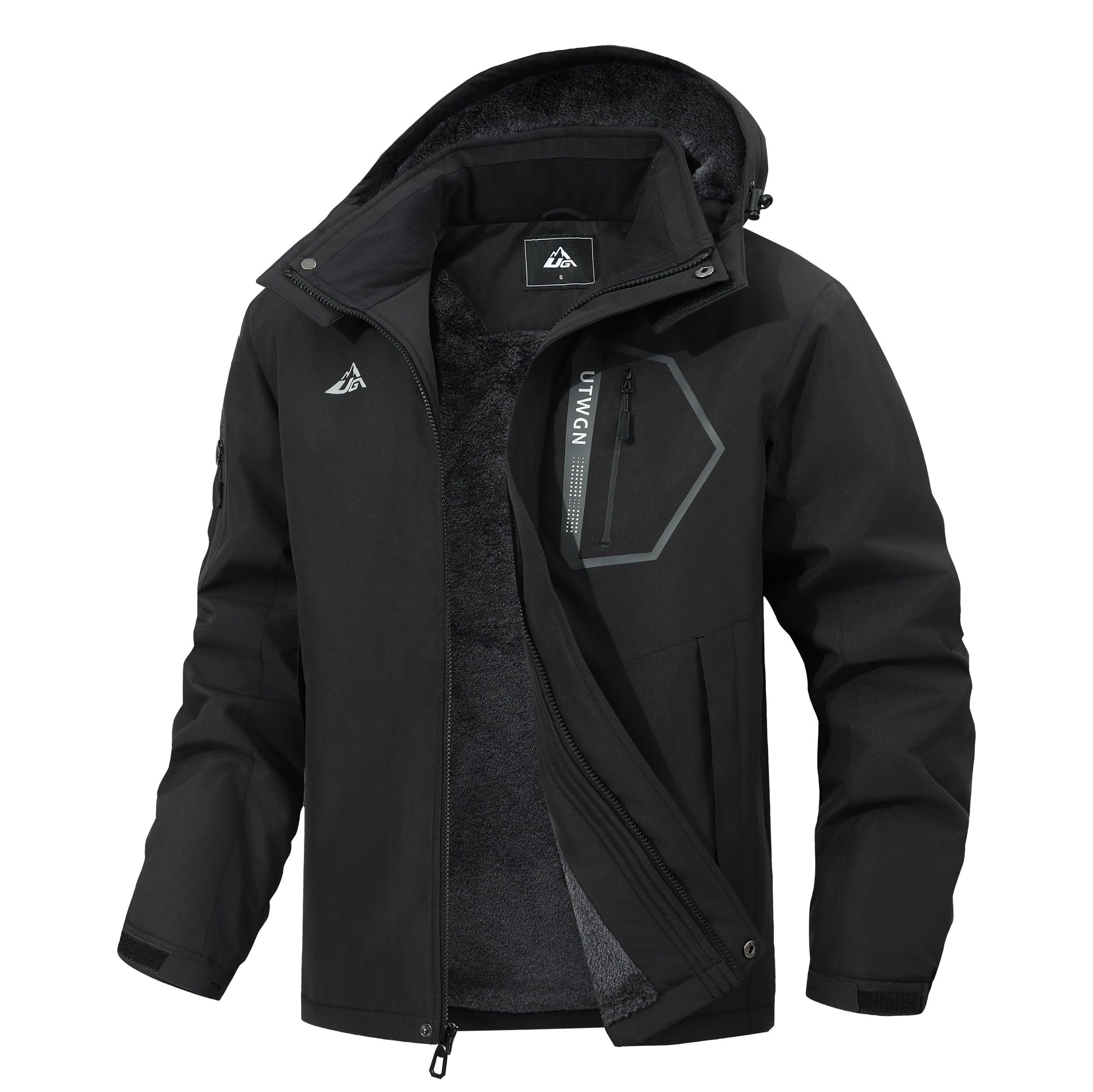 Mens Winter Waterproof Ski Jacket Warm Snowboarding Coat Snow Windbreaker Hooded for Hiking