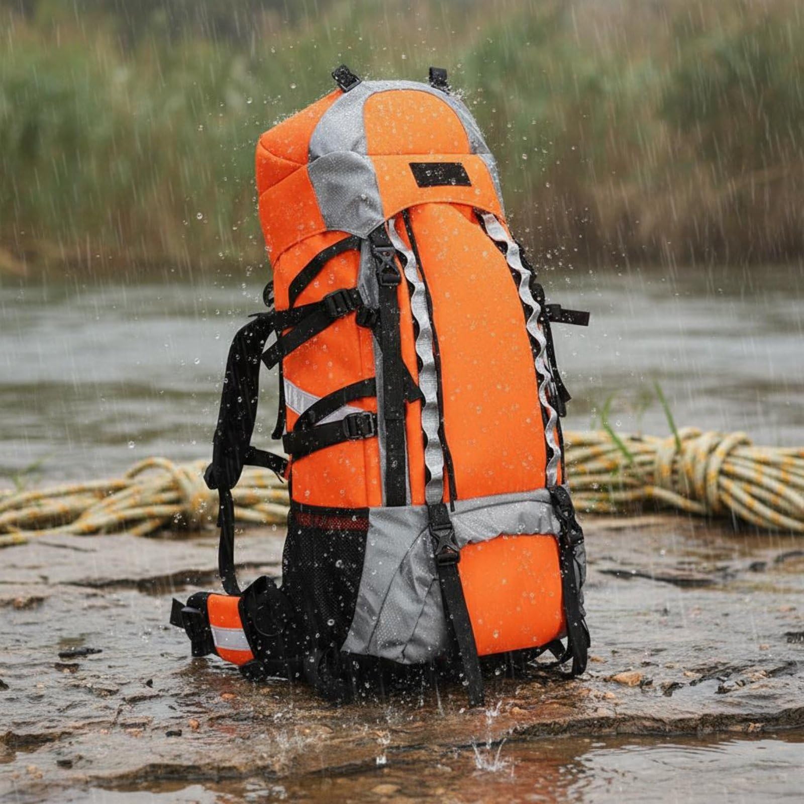 Mochila de Emergencia Impermeable Mochila para Incendios Bolsa de de Intervención Pack de Respuesta Rápida Material Oxford 1200D Protección contra
