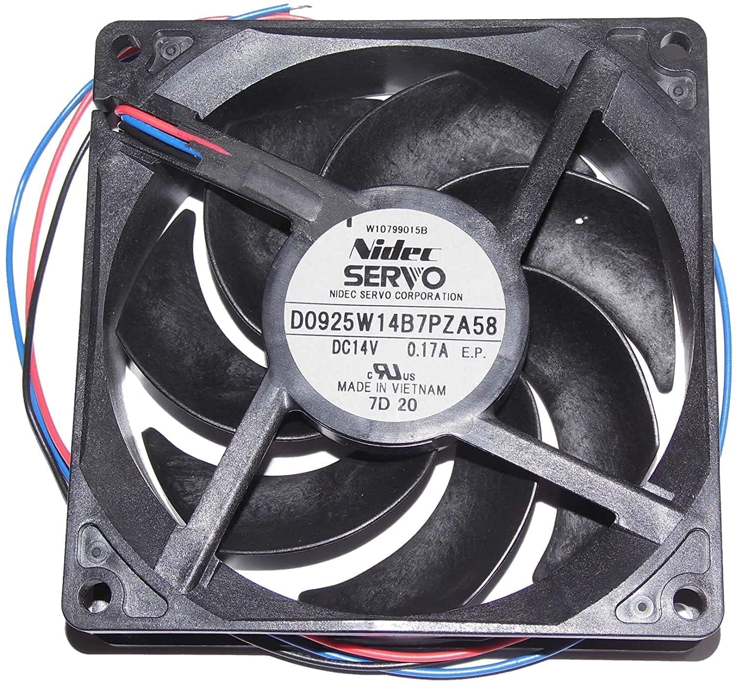 for D0925W14B7PZA58 DC14V 0.17A 92×25mm 3-Wire Silent Cooling Fan