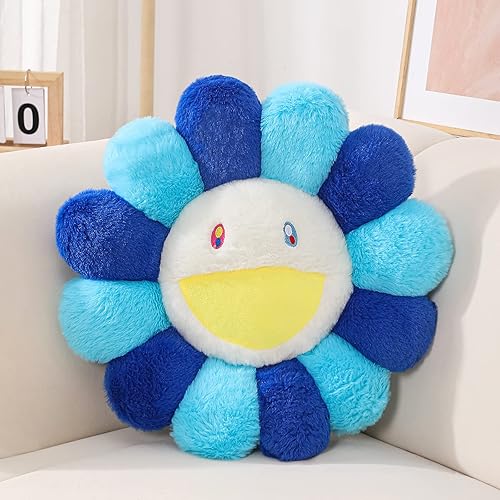 Miniatura 9 de Almohada de felpa de flores colorida almohada de girasol 3D linda sonrisa girasol almohada de felpa de peluche cojín para dormir para niños y niñas