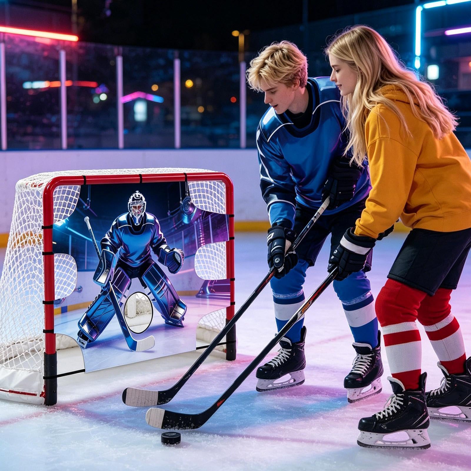 Bersaglio per porta da hockey - Tappetino da tiro 122x183 cm, Trainer per la precisione della reazione | Tappetino per allenamento per giovani adulti, ricambio per telone da rimbalzo per allenamento p