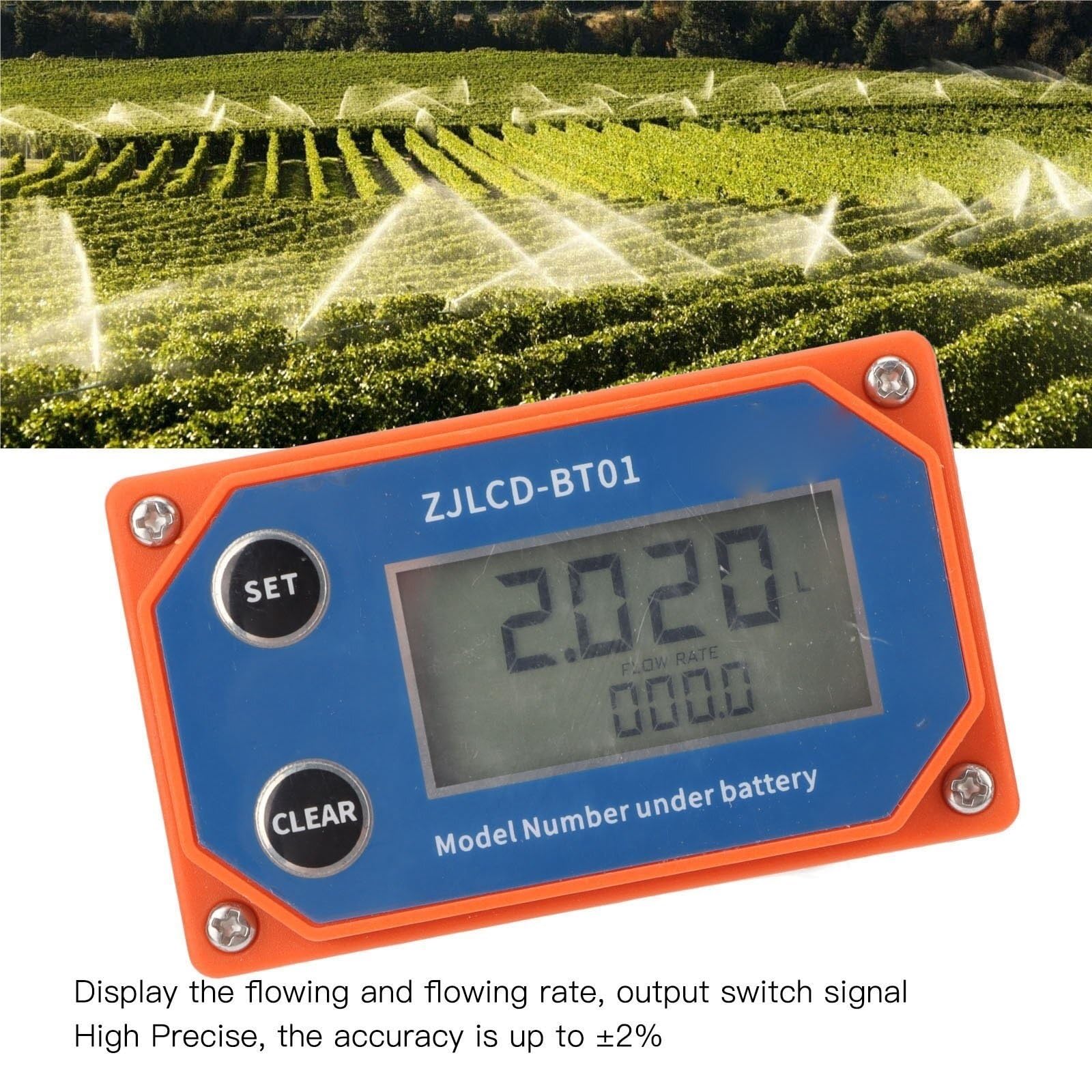 Medidor de flujo digital de alta precisión 1 Medidor De Flujo De Agua Con Pantalla Digital, Sensor De Flujo, Medidor De Flujo De Acero Inoxidable For Riego De Tierras De Cultivo