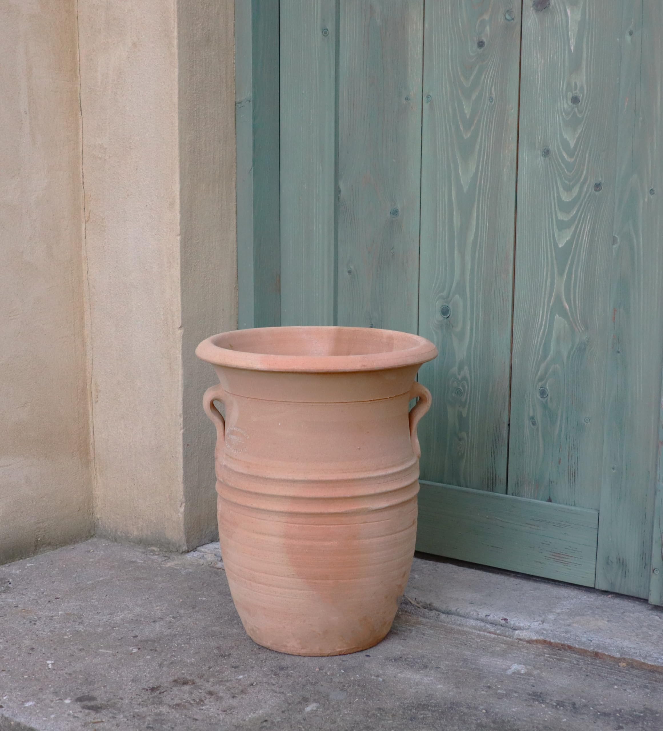 Anfora Cistus-2 40 cm fatta a mano in Grecia, resistente al gelo e all'inverno, per giardino, terrazza e balcone, decorazione da giardino mediterranea, vaso in terracotta per esterni