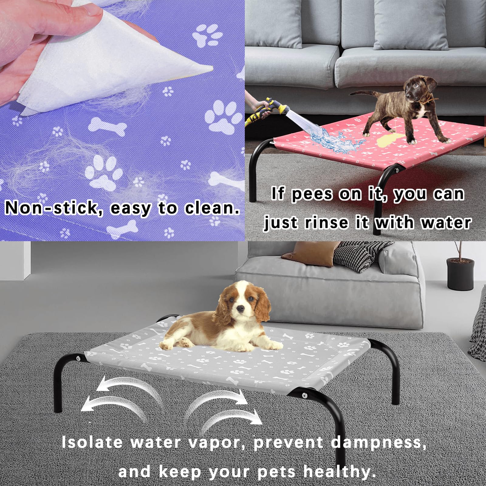 Bedsure Raised Dog Bed Raised Dog Bed Small, Metal Frame Dog Cot