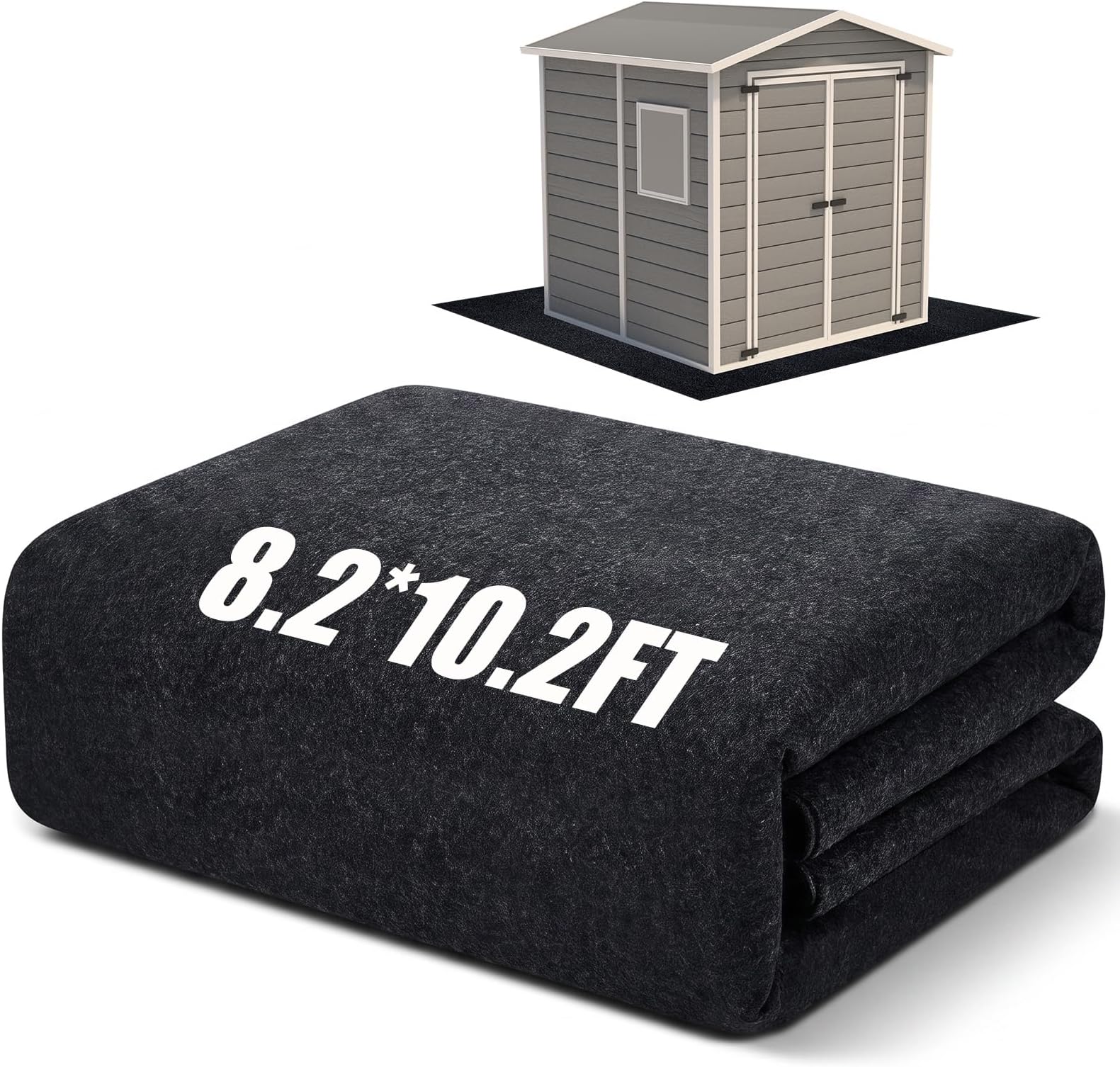 Shed Floor Mat 8.2 x 10.2 ft, PE Backing for Garage, Carport and Workshop