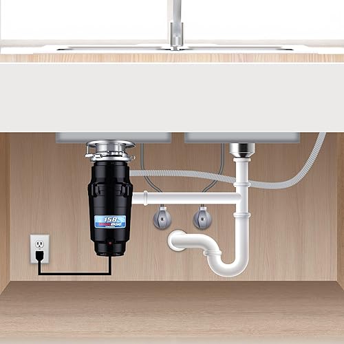 Miniatura 6 de Waste Maid 10-US-WM-158-3B - Sistema de molienda de residuos de alimentos de acero inoxidable antiatascos para desechos de basura, estándar de 12