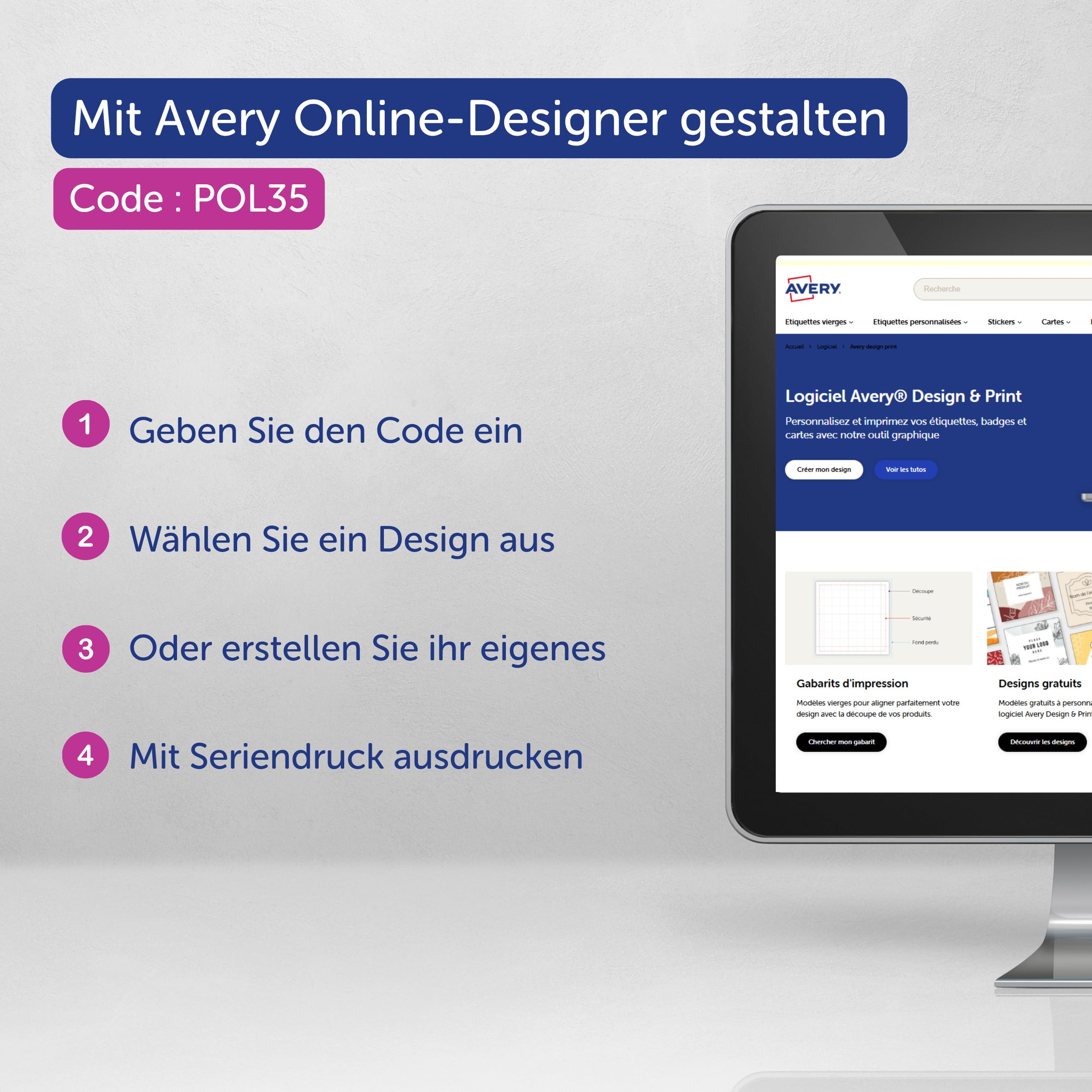 AVERY Zweckform polar35 Namensschilder 20 Stück (80x34mm, 20 Schilder mit Magnet, verdrehsicher, mit blanko Einsteckschildern zum Bedrucken, magnetische Namensschilder für Kleidung) edelstahl matt