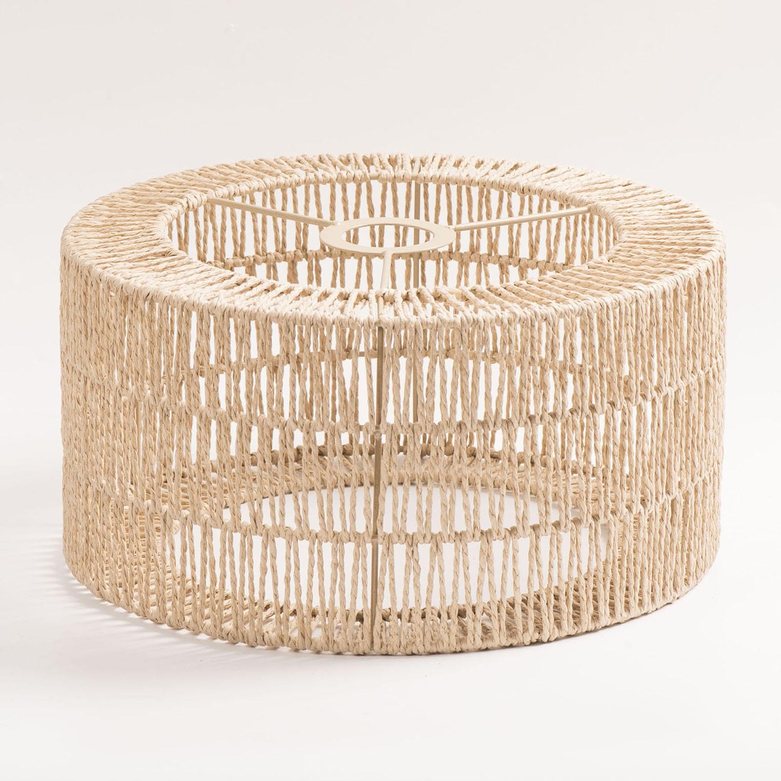 JISADER Gewebter Lampenschirm – Rustikale Hängelampe Für Kücheninsel, Wohnzimmer & Co. (gelb, 40 Cm)
