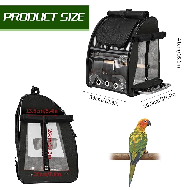 Foto 6 de 6 de SUERTREE Bolsa transportadora para pájaros con malla de acero inoxidable indestructible
