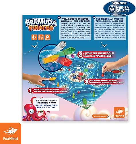 Miniatura 4 de FoxMind, Bermuda Pirates - Juego de mesa magnético para niños, cautivadora aventura pirata para familiares y amigos