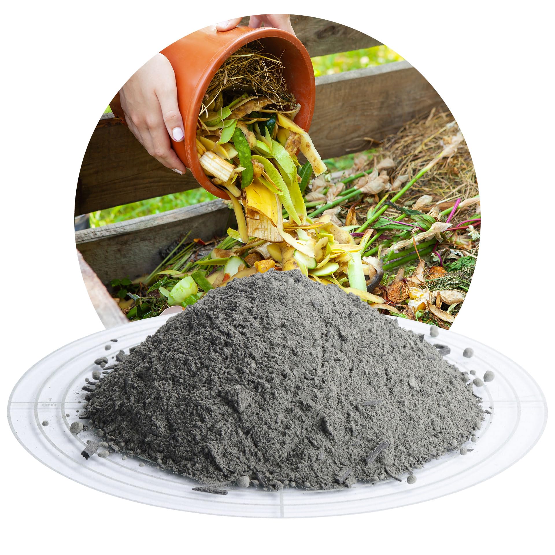 Schicker Mineral DiaKarbon Kompostkraft 5 kg, Mischung aus Diabas Urgesteinsmehl und Pflanzenkohle, Kompostveredelung zu Terra Preta, Nährstoffbindung, Wasserspeicherung, Kompostbeschleunigung