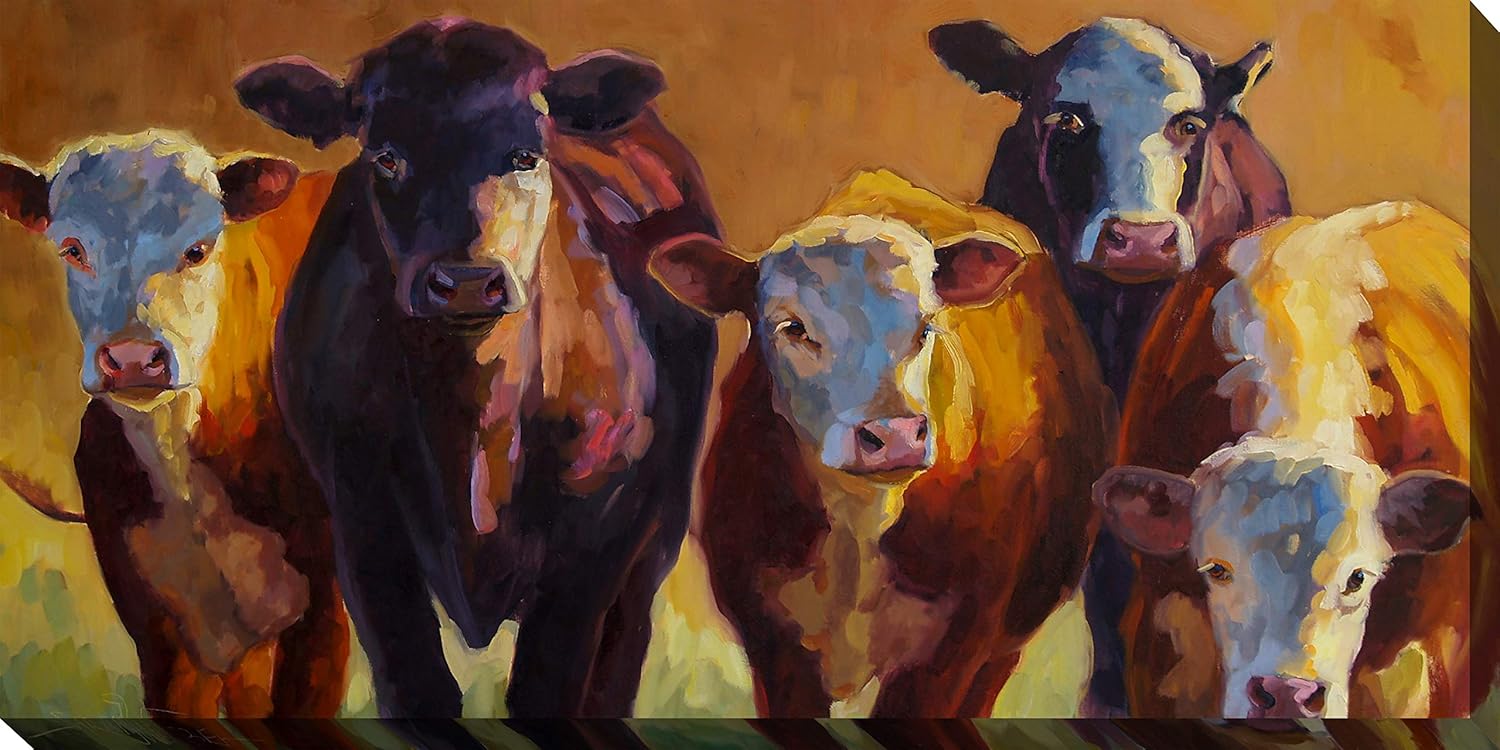 Brown and Blue Step Aside Outdoor Canvas Rectangular Wall Art Decor 24" x 48"