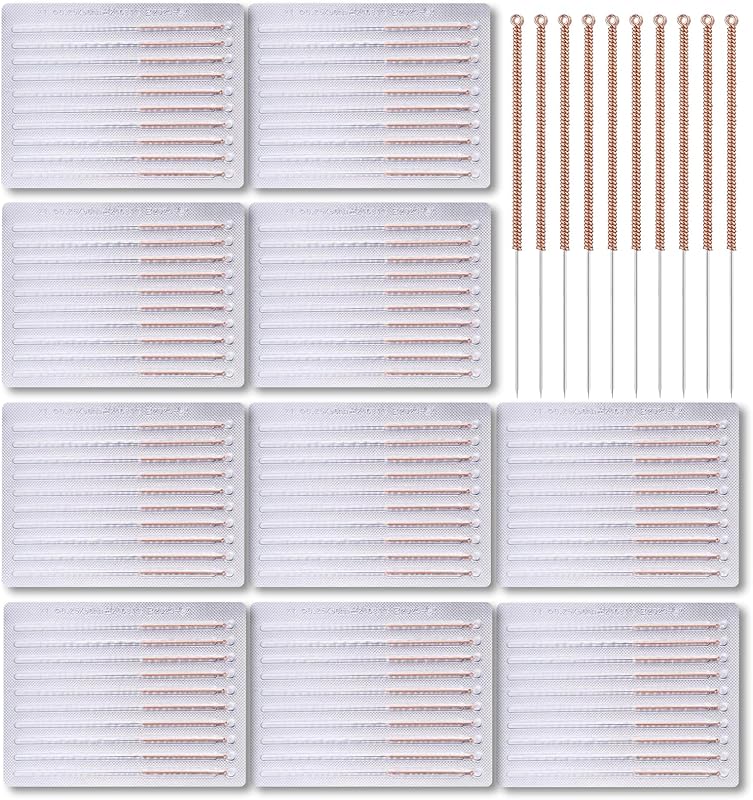 110 pcs Disposable Pimple Needles Acne Needle Blackhead and Blemish Remover Tools, Pimple Popper Tools Professional（Gold）