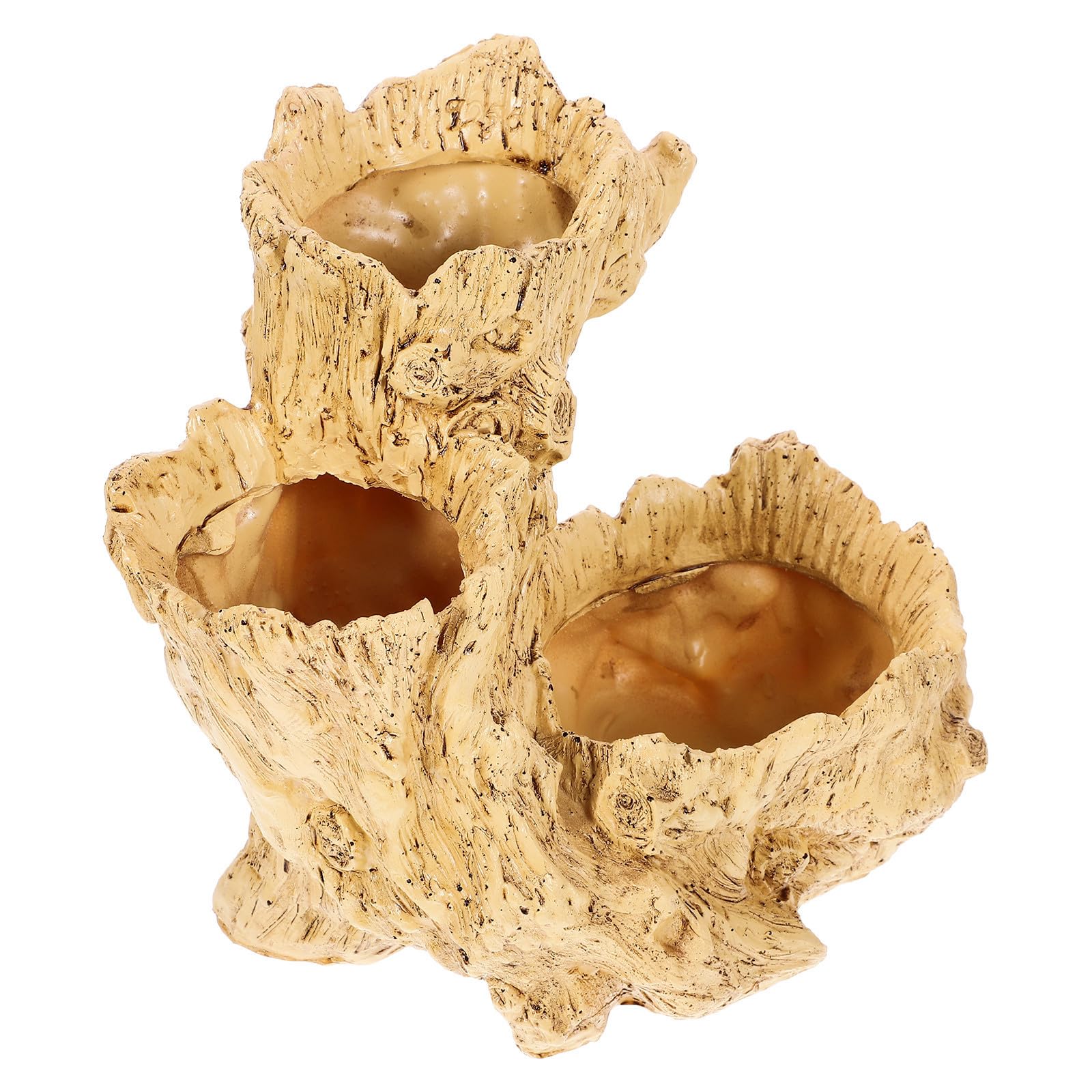 Pot de fleur résine imitation racine arbre avec détails sculptés pour intérieur