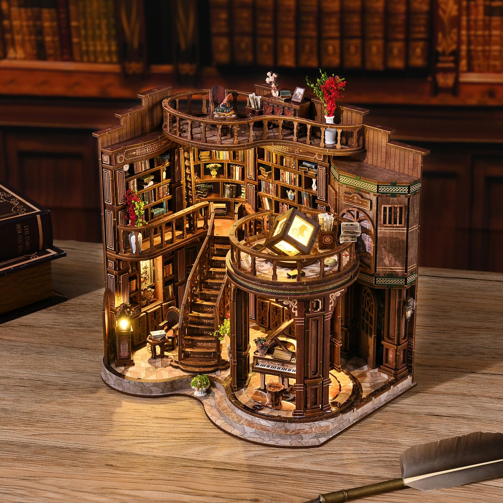 Book Nook Kit, DIY Miniatur Haus Puppenhaus Bausatz Bücherregal Deko für Jugendliche und Erwachsene（Die Unendliche Galerie）
