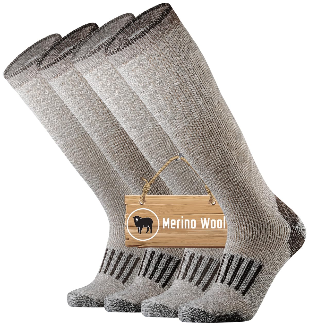 ONKE Knee High Socks Cushioned Moisture Wicking for Mens Over the Calf OTC Steel Toe Western Work Boot Thermal Hiking Hunting