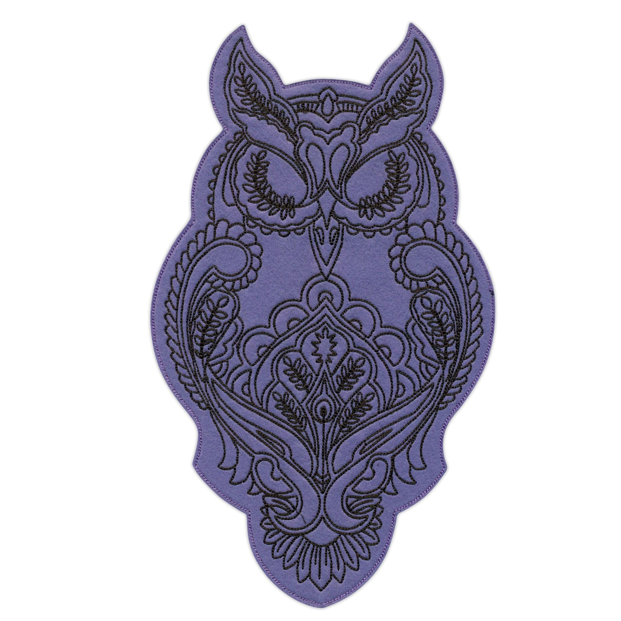Set di 4 toppe ricamate da cucire, motivo: gufo, con aquila, colore: viola
