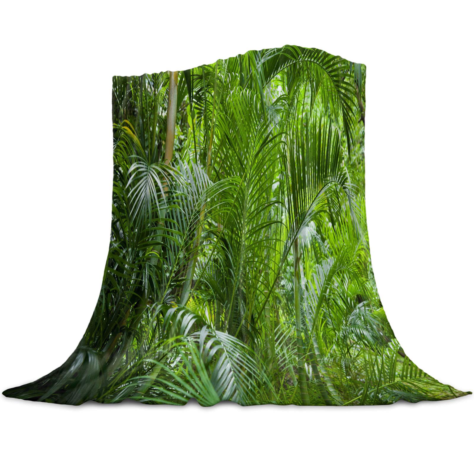 Manta Sherpa Franela Reversible Verde y Hojas Manta Polar, Manta Felpa de Sofá, 100% Microfibra, Suave, Caliente, Transpirable para Invierno 180x200 cm