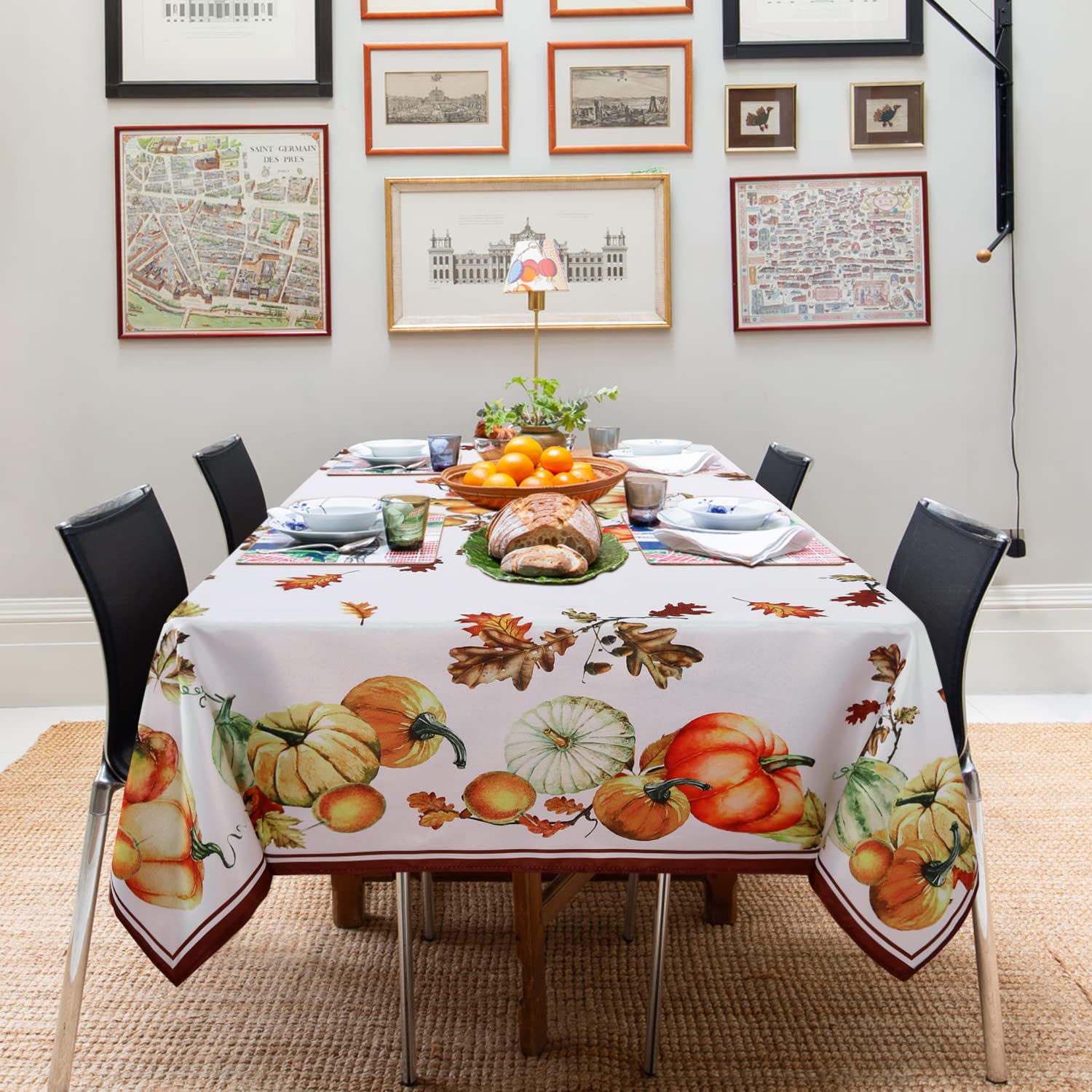 Herbst-Tischdecke Mit Ahornblatt-Muster – 152x213 Cm, Aus Polyester Für Thanksgiving & Feiern