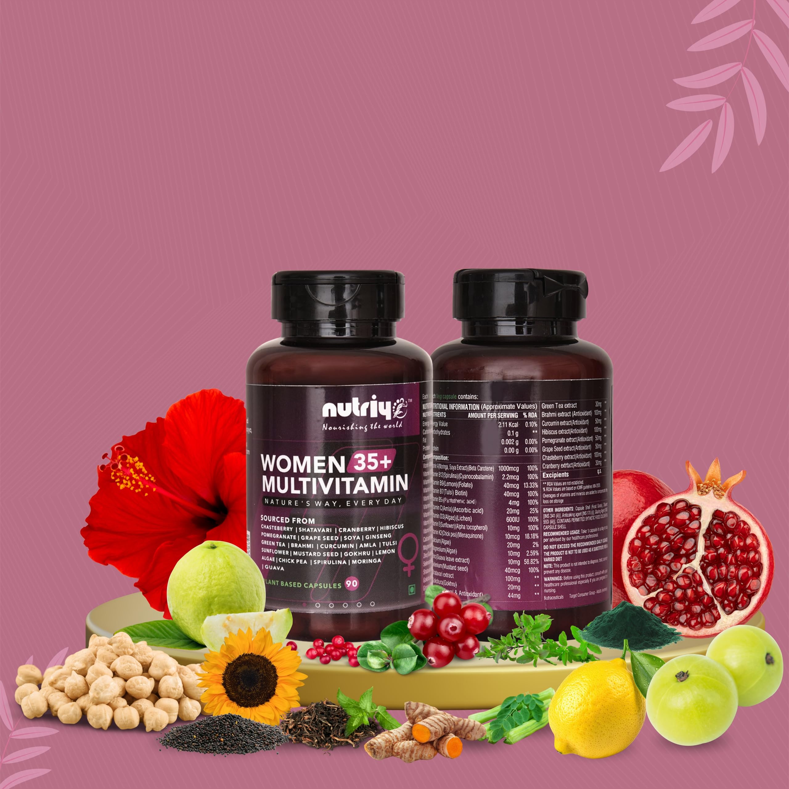 Women 35+ Multivitamin Capsules | 100% Plant-Based | Daily Nutrition for Perimenopause & Nearing Menopause | Hormonal Balance | Vegetarian Capsules | — Amazon image 2