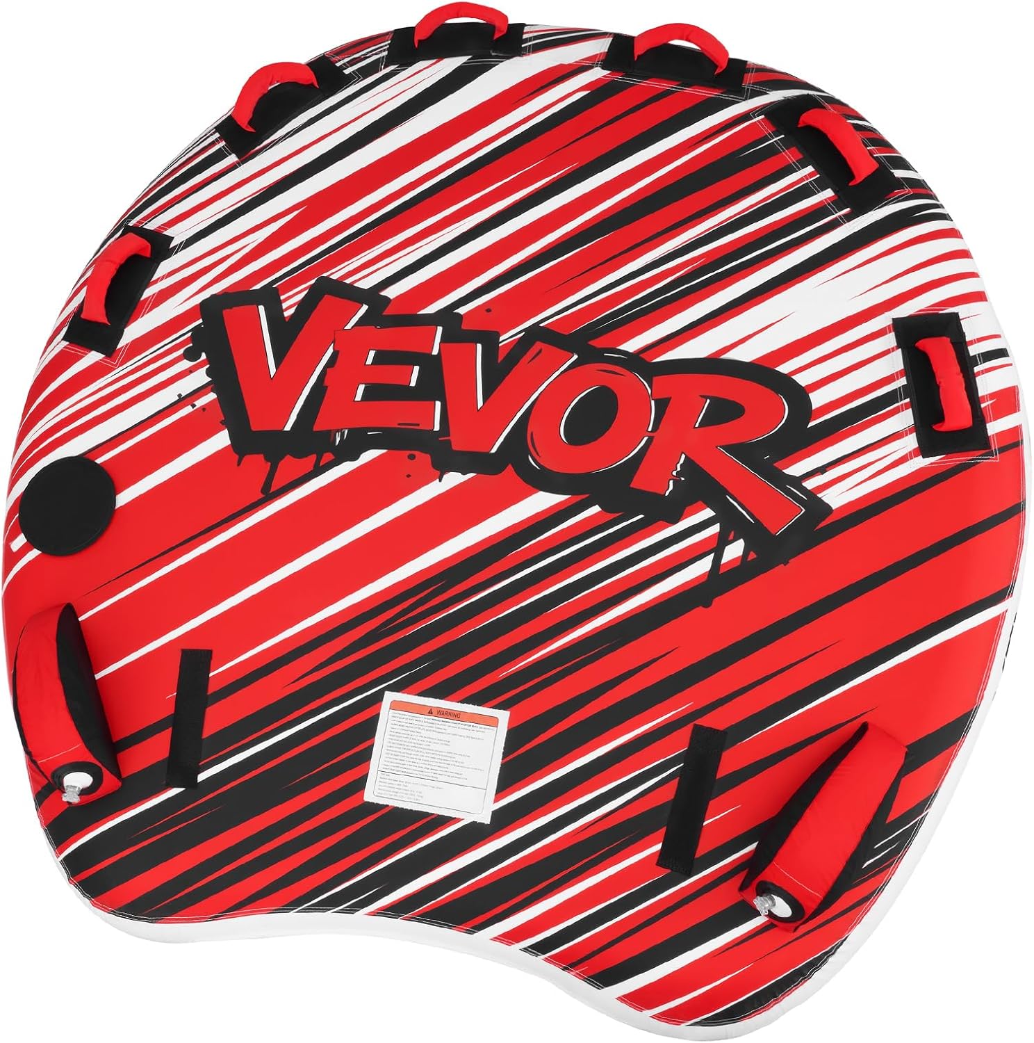 VEVOR Towable Tubes for Boating, 1-4 Riders Inflatable Boat Tubes & Towables, 340-680 lbs Capacity, Multiple Sizes with Full Nylon Cover, Padded/EVA Handles, Fins & Safety Valve (Multi-Option)