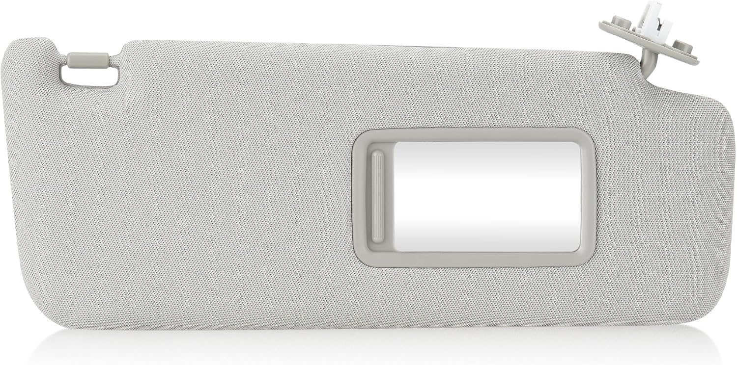 Right Passenger Side Gray Sun Visor with Vanity Light Fit for Toyota 4Runner 2010-2023 Sunvisor Replacement 74310-35B00-E1 74310-35B01-E1