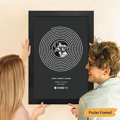 Vista 181 de VICILO Póster musical personalizado con letras de canciones, decoración sentimental perfecta, regalo de San Valentín para él, regalos de novio