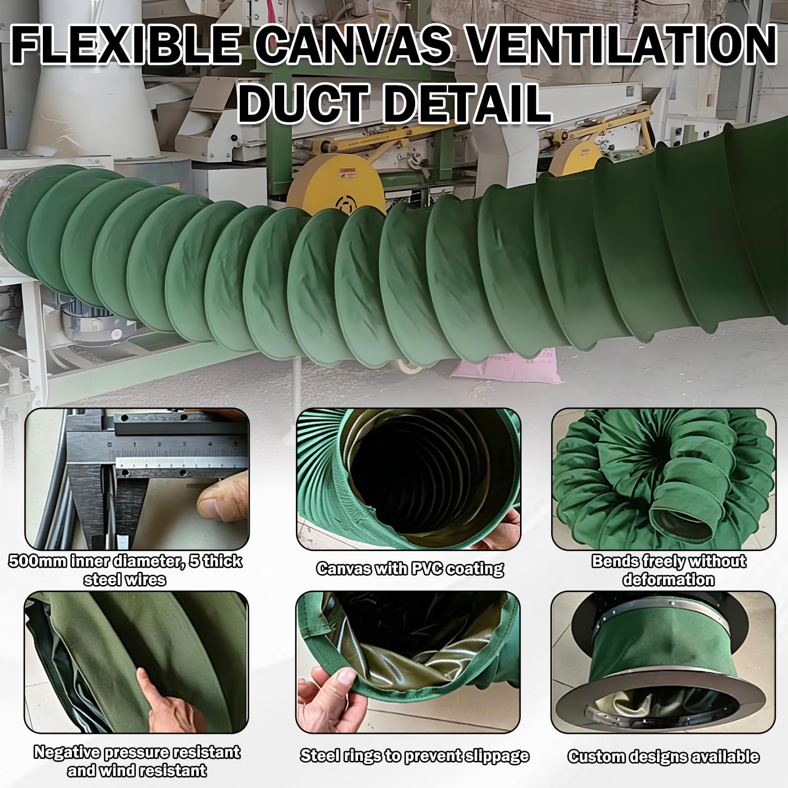 Condotto Di Ventilazione In Tela Flessibile, Tubo Dell'aria Resistente Al