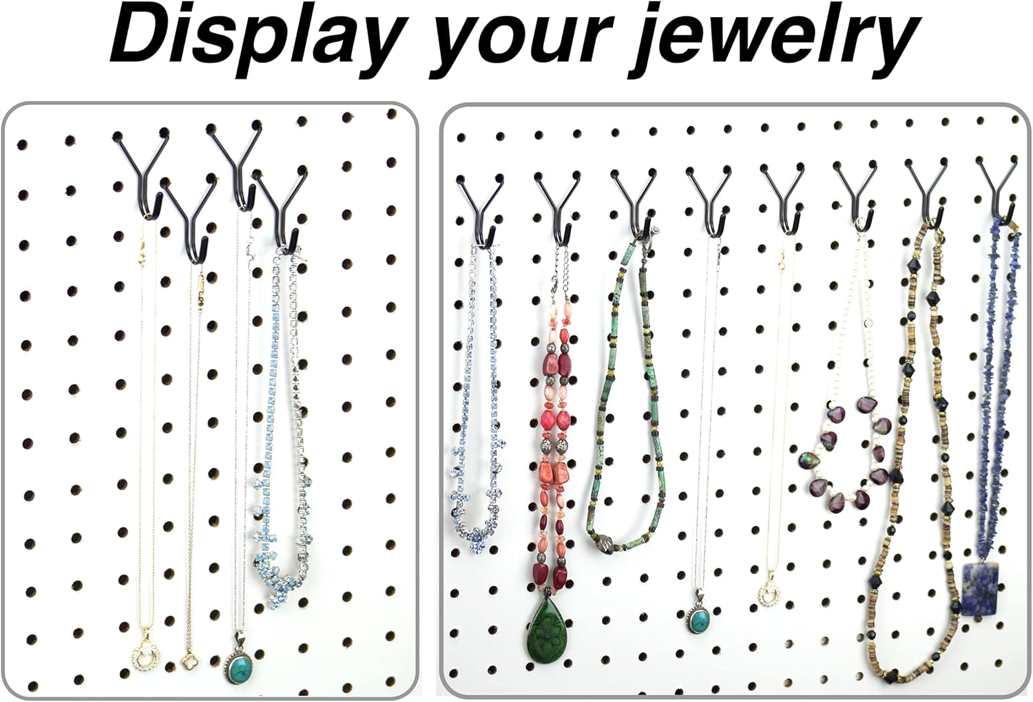 Pegboard Hooks 50-Pack 1in J-Hook Black - Will Not Fall Out - Fits Any Peg Board - Multipurpose - Organize Necklaces, Jewelry, Retail Items, Keys, Craft or Supplies : Industrial & Scientific