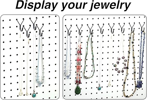 Miniatura 3 de Ganchos de acero para tablero de clavijas, paquete de 100 ganchos en J de 1 pulgada, color negro, no se caen, se adapta a cualquier tablero de