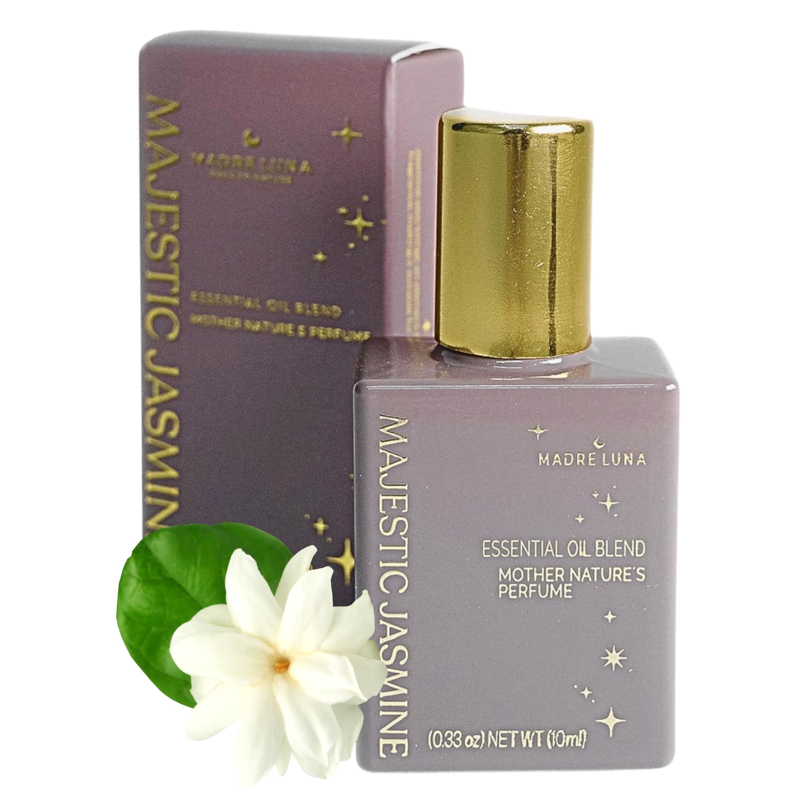 MADRE LUNAAYURVEDIC SKIN CARE, Majestic Jasmine Roll-On Natural Perfume for Women - Long-Lasting & Alcohol-Free Fragrance with Destilated Oils, Natural Scent, 10 ml | Floral & Elegant