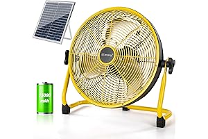12" Solar Powered Outdoor Rechargeable Floor Fan