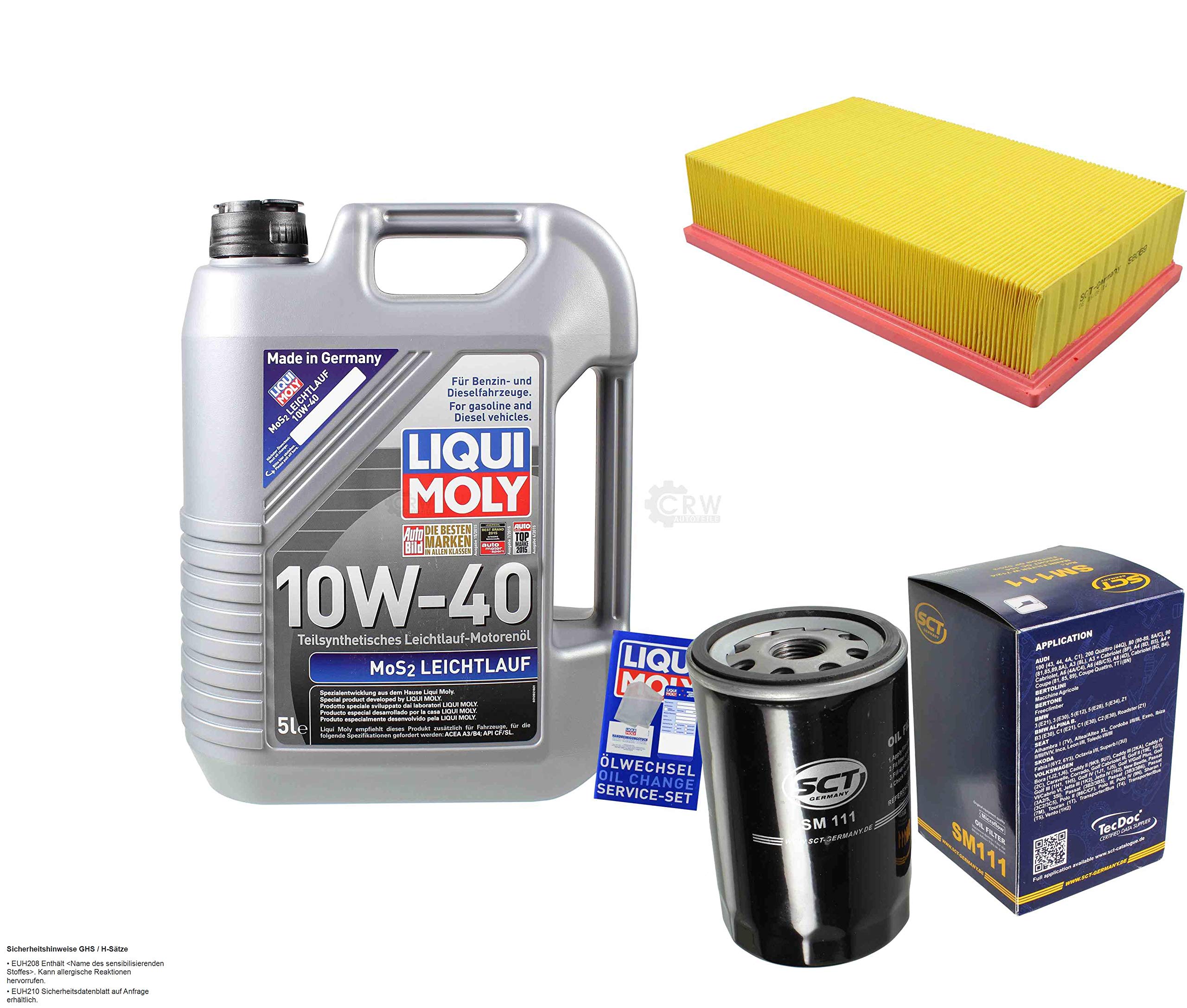 Set di filtri, 5 litri, olio motore MoS2, scorrevole, 10W-40, SCT, Germania, filtro dell'olio