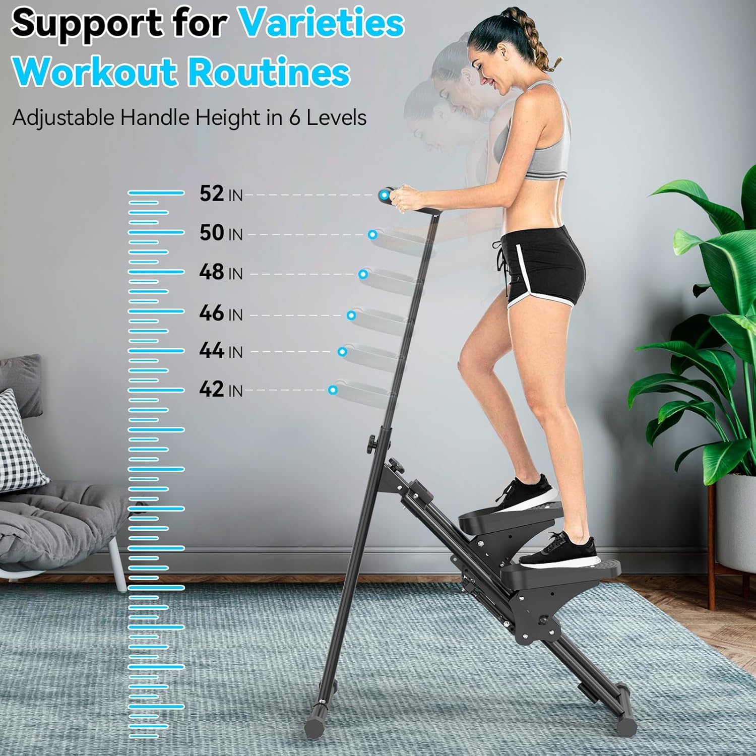 Treppensteiger für Zuhause, Treppensteiger, faltbar, großes Pedal, vertikale Klettermaschine für Ganzkörpertraining, Stepper für Training zu Hause mit 110 kg Tragkraft