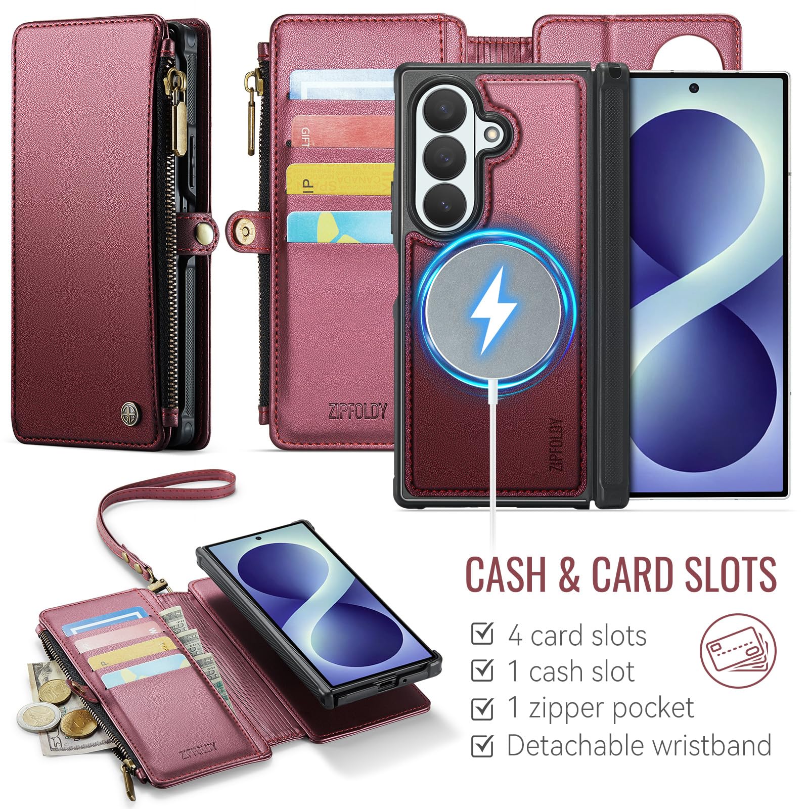 Per Galaxy Z Fold 8 Ultra - Custodia per telefono a portafoglio