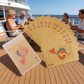Durability Gold Foil Playing Cards with Cartoon Zodiacs Animals Waterproof Card for Gatherings Resilients Playing Cards