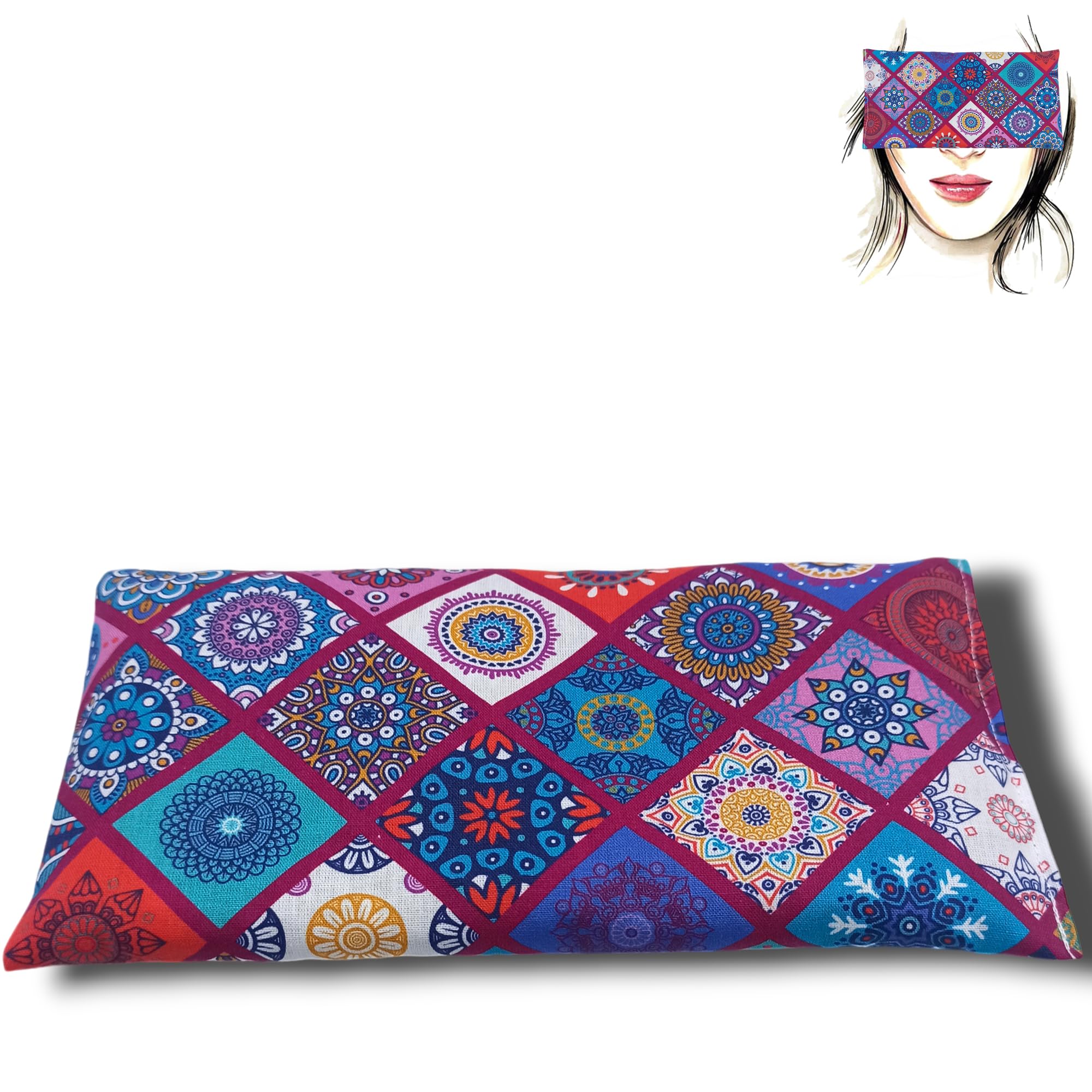 Cuscino Occhi Namaste | Semi di Lavanda e Riso | Yoga, Meditazione, rilassamento, Riposo oculare...