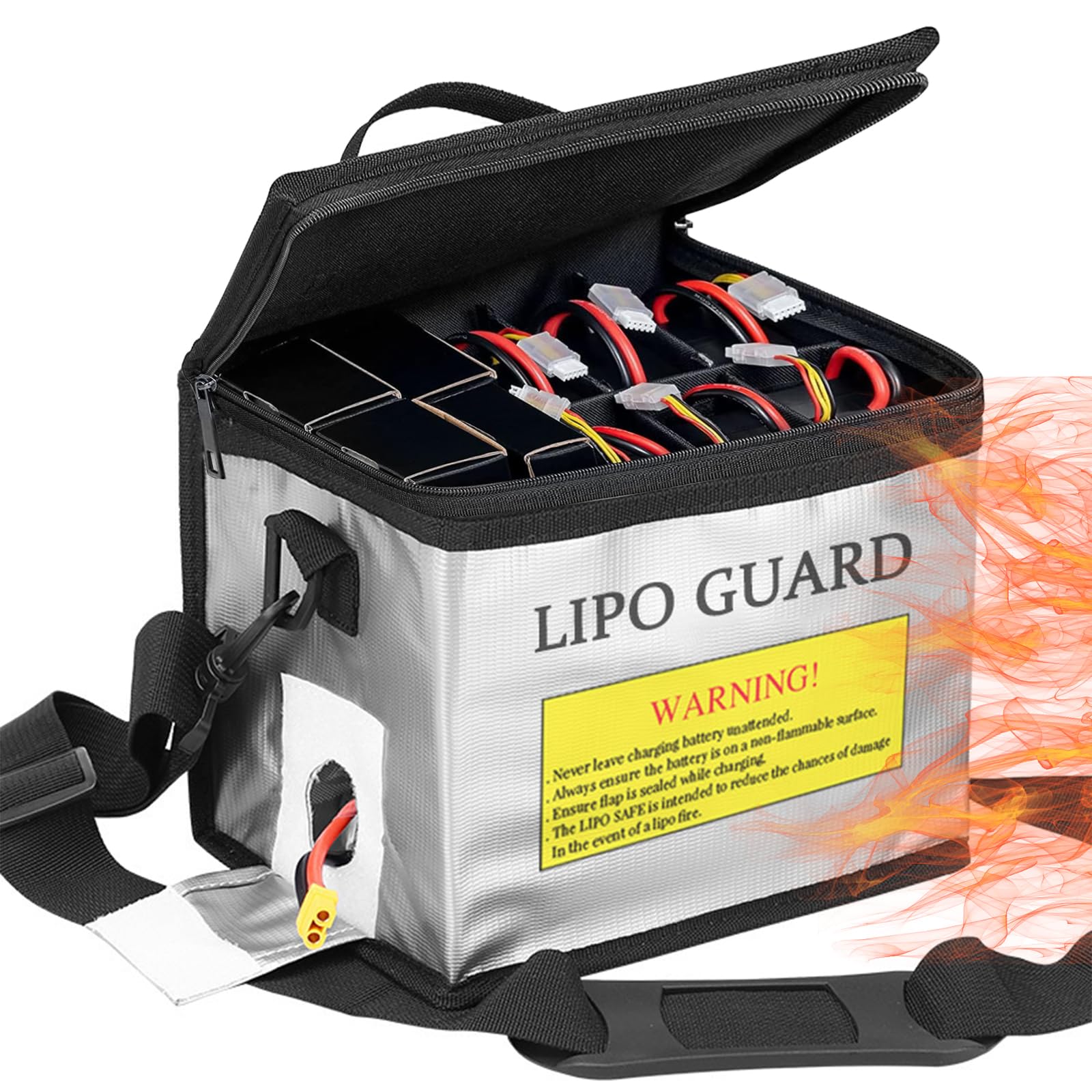 Borsa di Sicurezza per Batterie Lipo | Ignifuga 64X50x95 mm | 1 Pezzo