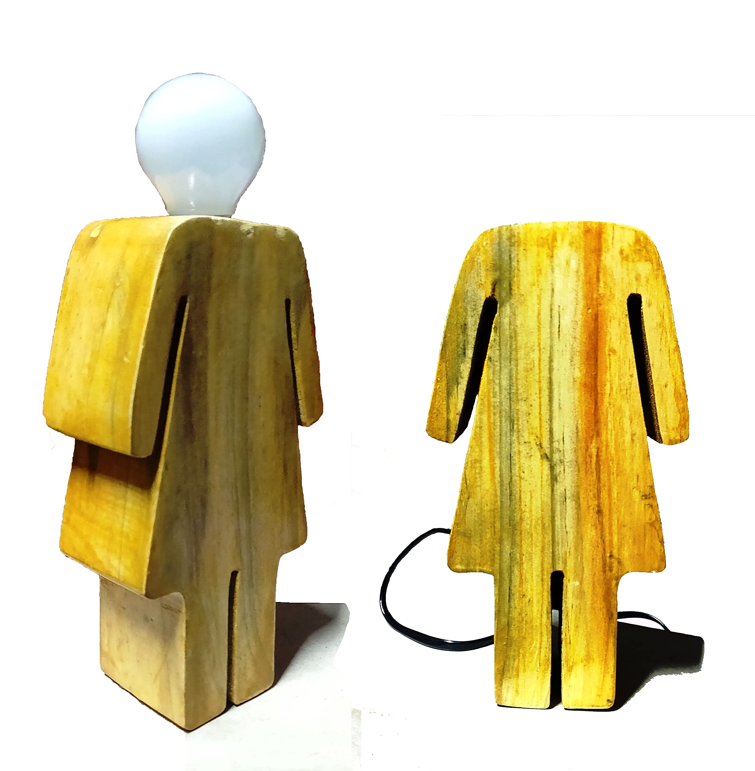 NeverStop® Wooden Lamp Handcrafted Female Style [Home & Kitchen Decorative] NS-LAMP-01