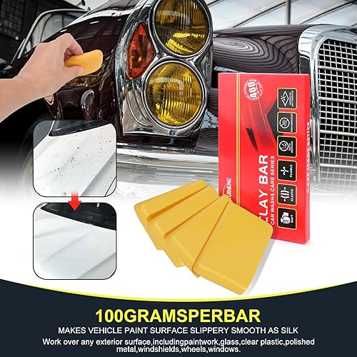 Miniatura 2 de Barra de arcilla para automóvil, paquete de 4 barras de arcilla de alta calidad, 14.11 oz, barras de arcilla mágica, barras de lavado automático