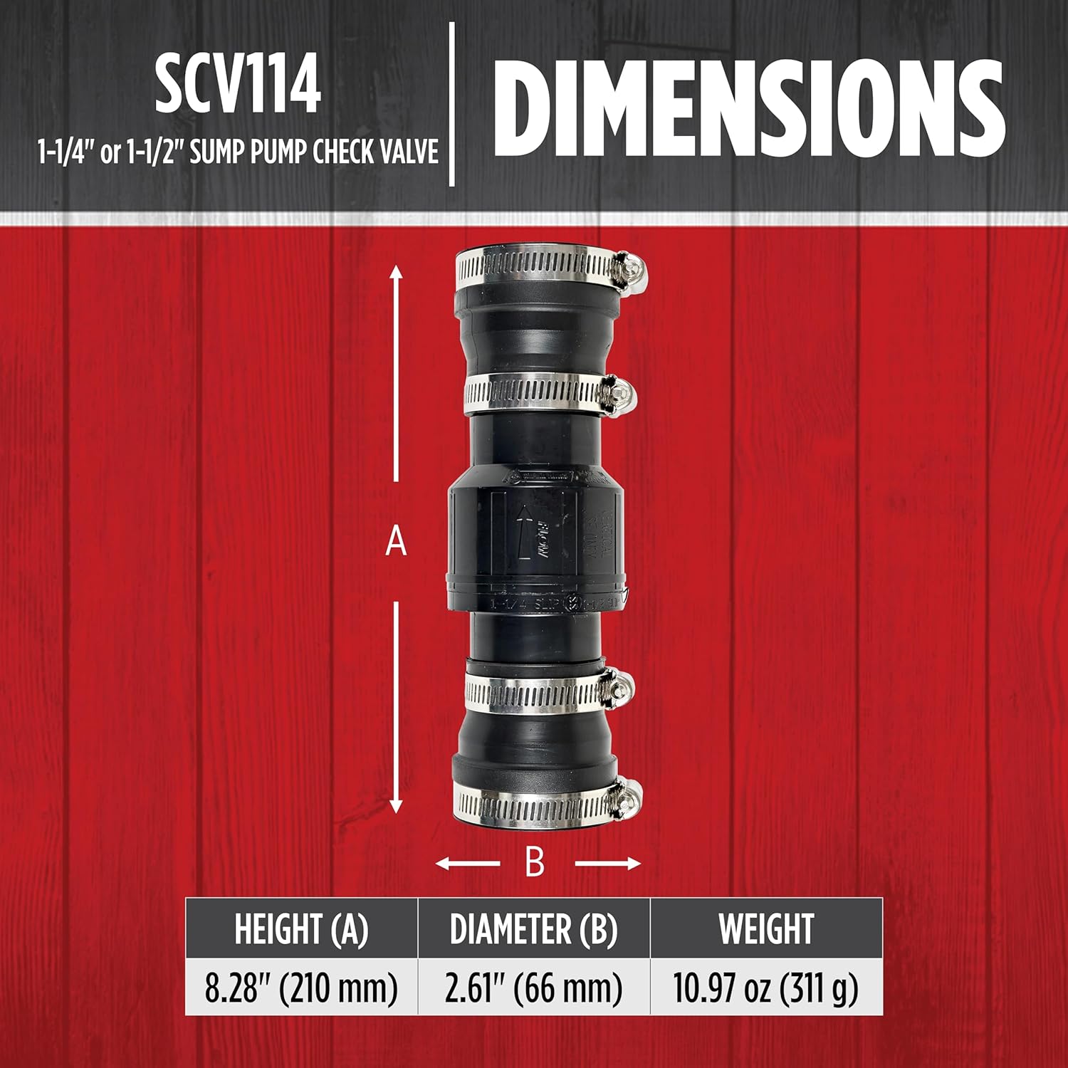 Red Lion SCV114 Check Valve Dimensions