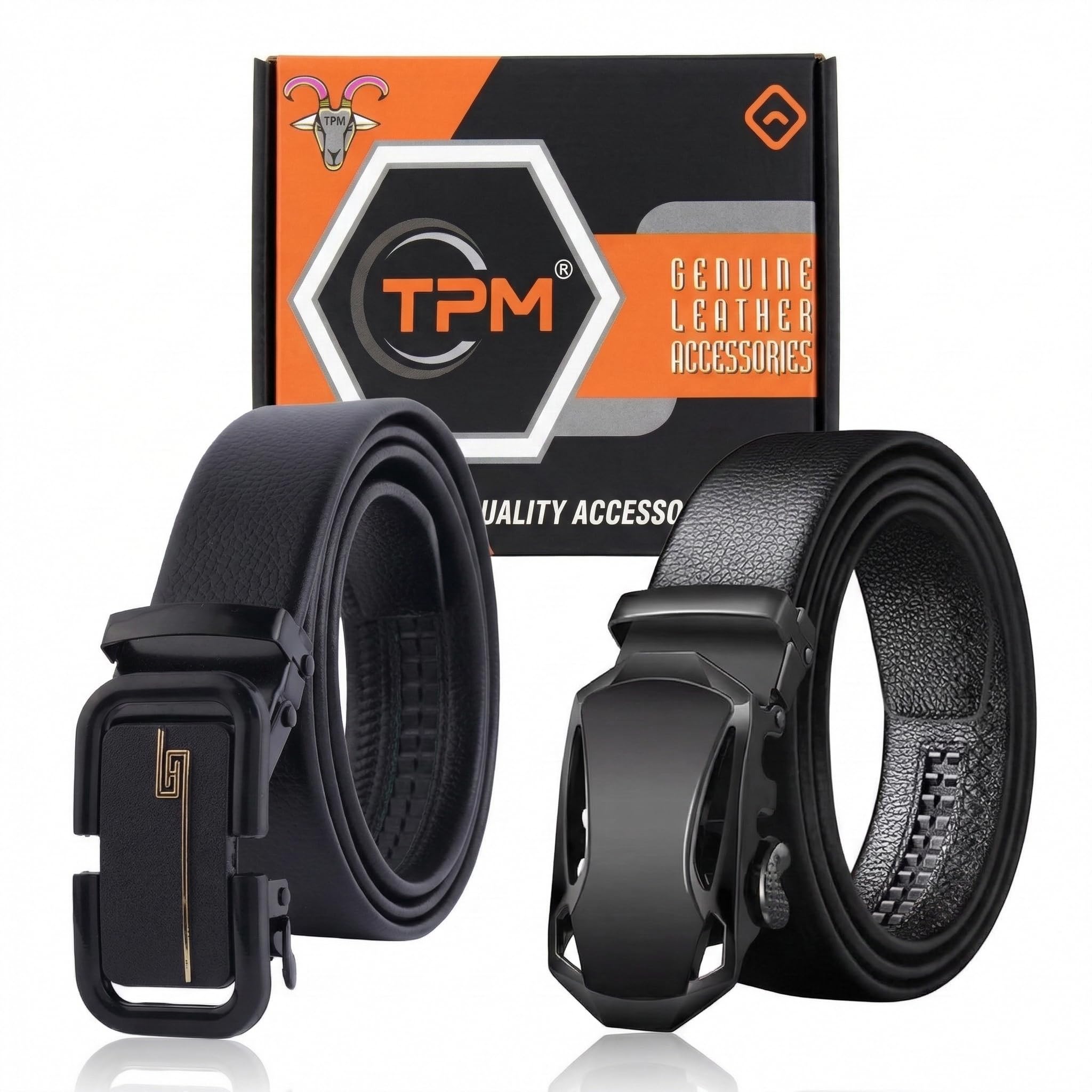 tpm Stylish Combo Belt for Men – Leather & Nylon Belt Set with Premium Buckles | Adjustable Durable Belts for Formal, Casual Wear (Pack of 2)-picture-23