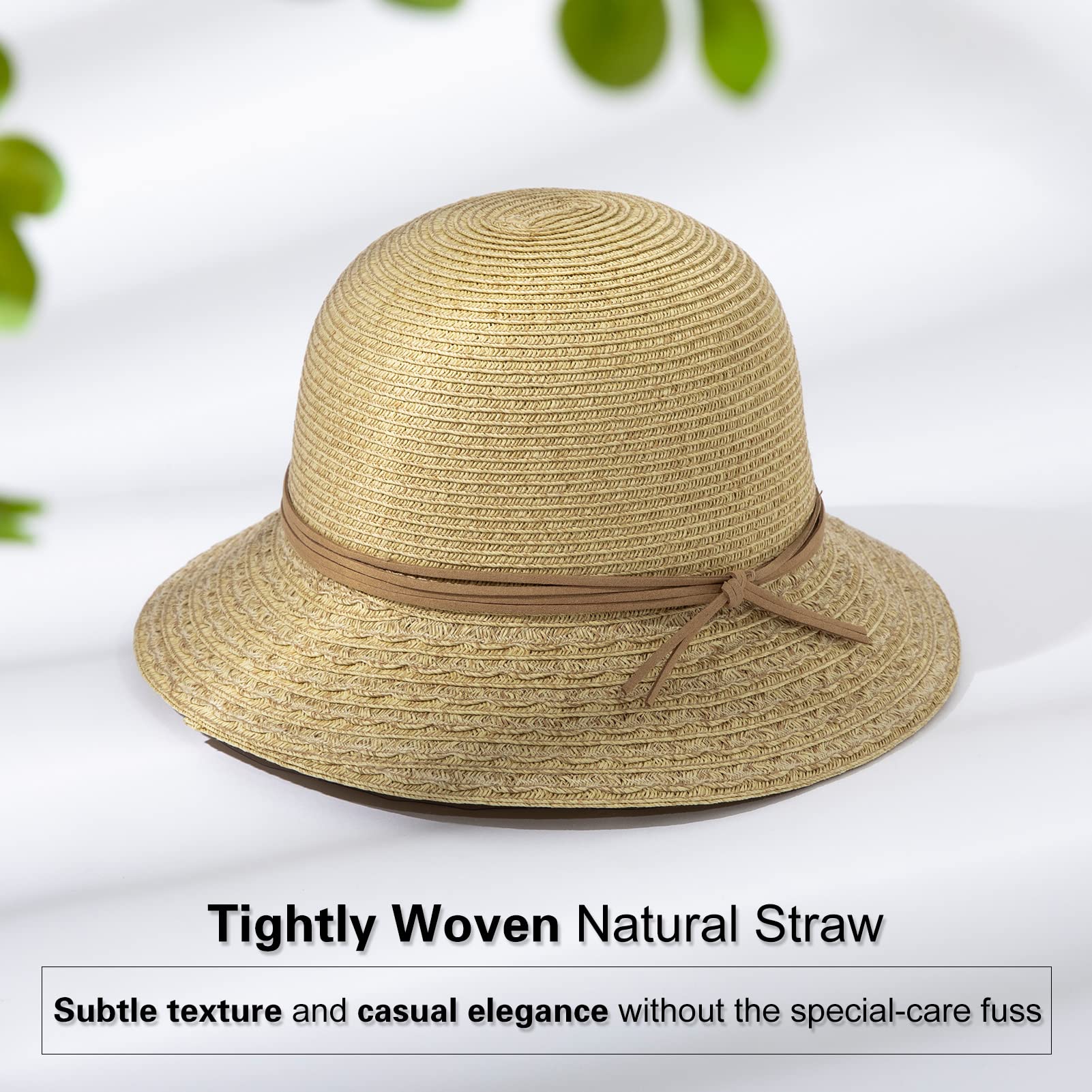 Comhats Chapeau de soleil pliable pour femme - Chapeau de paille pour la plage - Protection UV - Chapeau d'été, 92567_Beige, M