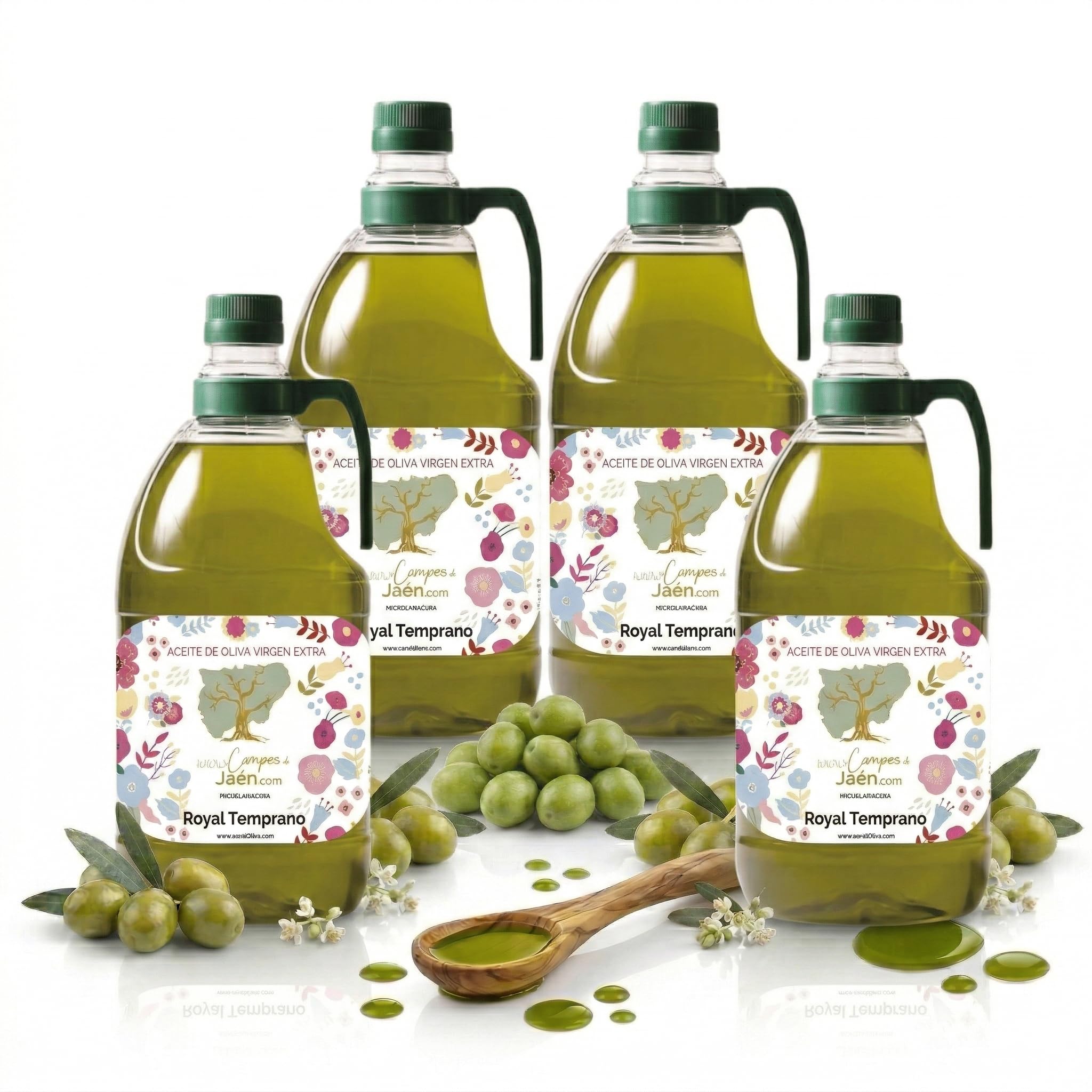 VERDE IBERO Aceite de Oliva Virgen Extra Royal 2L – Pack 4 Garrafas (8L) – Nueva Cosecha 2025/2026 – AOVE Sierra de Cazorla Jaén – Extracción en Frío – Variedad Royal Premium