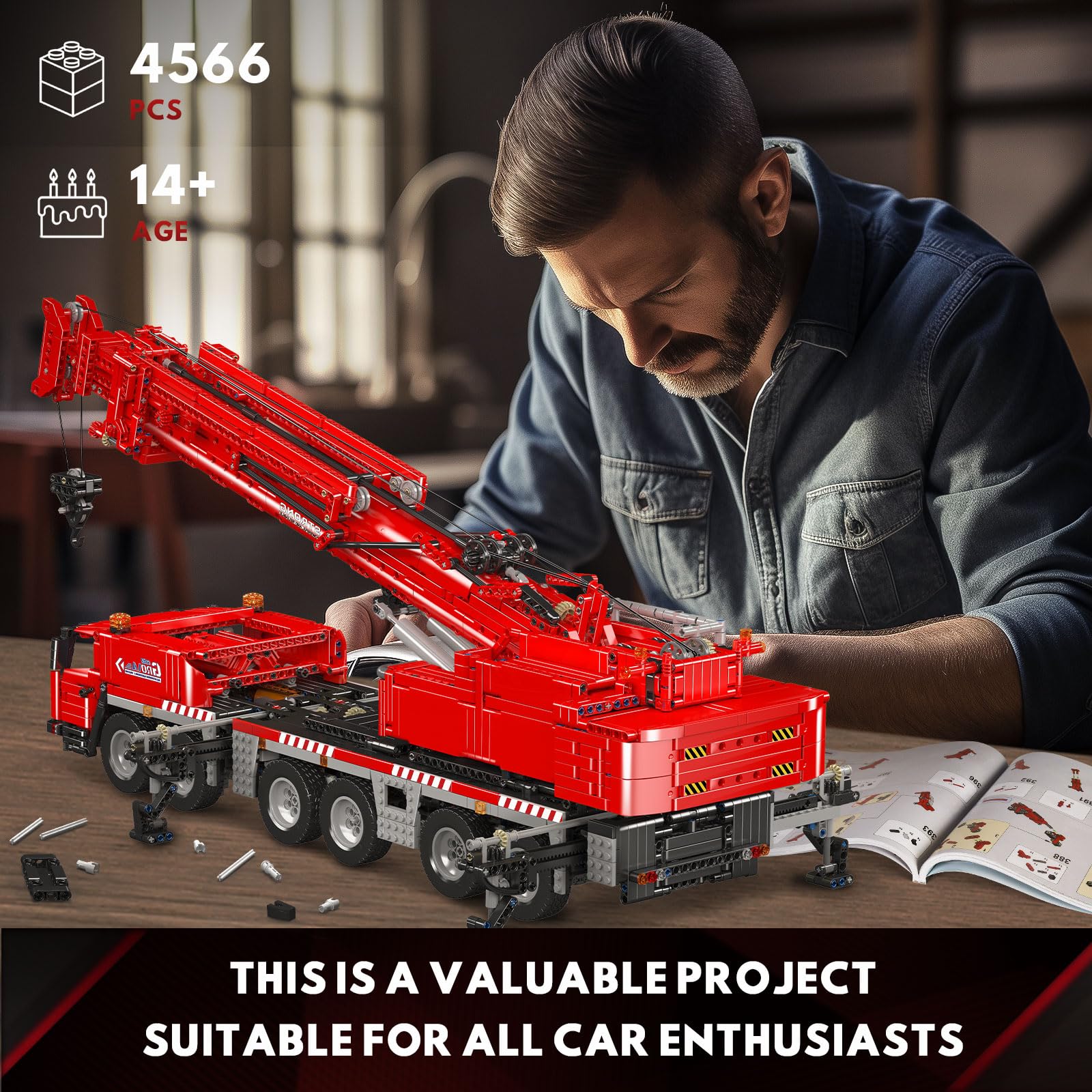 Mould King 17065 GMK Kit di costruzione di gru mobile, 4566+ pezzi modello di camion ingegneria con motori compatibile STEM giocattolo di costruzione per adulti e adolescenti